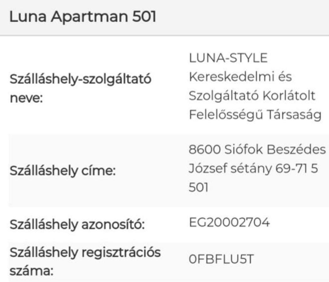 Luna Apartman501 Siófok Extérieur photo
